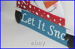 (23) NEW Snowman Christmas Tin Metal Sign Wall Hanging Lot Party Holly Glitter