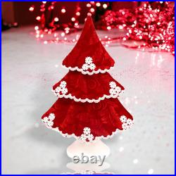 23 Red/Lace Tiered Tree Christmas Decor SHIPS WITHIN 15 DAYS