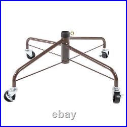 24 Brown Metal Rolling Artificial Christmas Tree Stand, For 6' 9' Trees