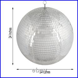 24-Inch wide Glass Hanging Party Disco Mirror Ball Wedding Events Decorations