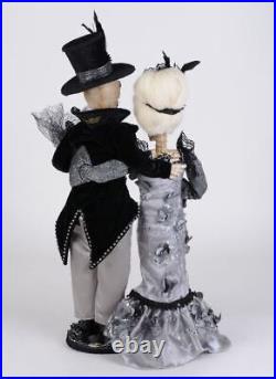 24 Karen Didion Lighted Gray Skeleton Couple Figure Classic Halloween Decor