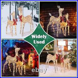 2PCS Christmas Deer Reindeer 160 LED Light Lawn Yard Xmas Outdoor Decoration
