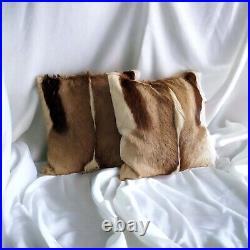 2X NATURAL AFRICAN SPRINGBOK pillows Made in South Africa 16 x 16 in