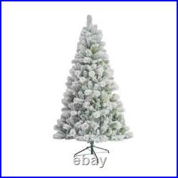 2.13m (7ft.) Prelit Snowy Pine Christmas Garlands Decorations LED Light Tree F1