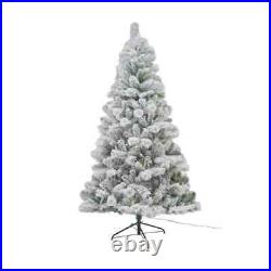 2.13m (7ft.) Prelit Snowy Pine Christmas Garlands Decorations LED Light Tree U1