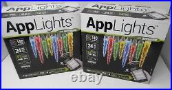 2 Boxes Gemmy APPLIGHTS 24 Count Icicle 140 Effects Christmas