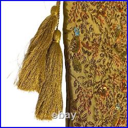 2 Frontgate Lafayette Christmas Stockings Bronze Silk & Polyester Brocade Tassel