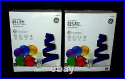 (2) GE Color Effects 25 Count 24ft Multi-Function Color Changing G-50 LED Lights