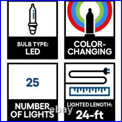 (2) GE Color Effects 25 Count 24ft Multi-Function Color Changing G-50 LED Lights