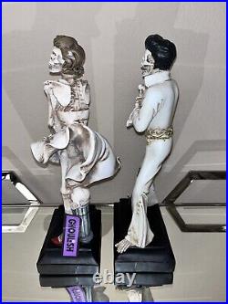 2-nwt Elvis And Marilyn Monroe 18h Skeleton Halloween Decor