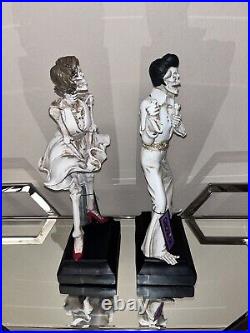 2-nwt Elvis And Marilyn Monroe 18h Skeleton Halloween Decor