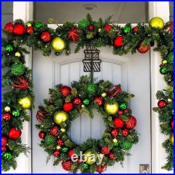 30 In. Artificial Pre-Lit LED Festive Holiday Wreath