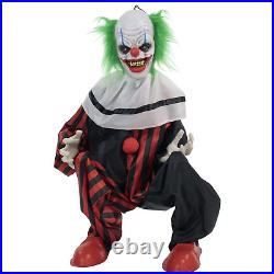 32 Inch Animatronic Clown Talking with Flashing Red Eyes Halloween Decoration