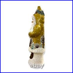 $340 Ino Schaller Gold Glitter Snow Tree Santa with Christmas Tree Figurine