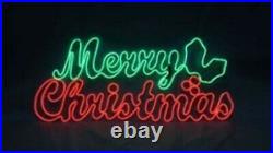 36 LED NEON Prelit MERRY CHRISTMAS Sign Holly Outdoor Yard Lighted Window Decor