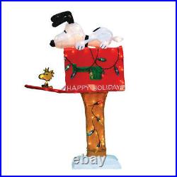 36 Prelit 3D Soft Tinsel Snoopy On Mailbox Sculpture Outdoor Christmas Decor