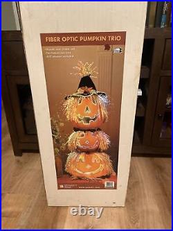 36 Tall FIBER OPTIC Pumpkin Trio GEMMY 2004 With Box WORKS Pumpkin HALLOWEEN