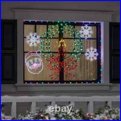 38 Christmas Wreath Silhouette Indoor Outdoor LED Holiday Window Decoration