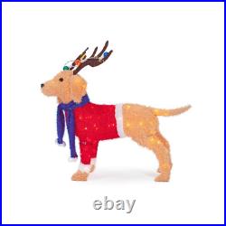 39 In. H LED Tinsel Retriever Dog Holiday Yard Decoration Christmas Decor
