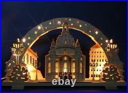 3D Schwibbogen excl. 52cm Frauenkirche Dresden + Sockel Augustusbrücke Erzgebirge