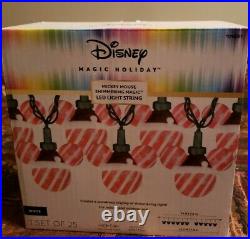 3- 25 Disney Magic Holiday Peppermint Stripe Sparkle MickeyMouseEar LEDLights