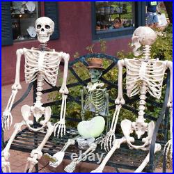 3/5.6FT Halloween Poseable Life Size Human Skeleton Halloween Decor Party Prop