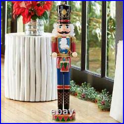 3.5ft Indoor Wooden Nutcracker Soldier Drummer with Movable Mouth Hand Painted