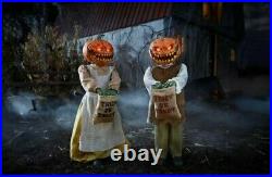 3 Ft Rotten Patch Animated LED Pumpkin Twins 2021 Home Depot