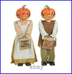 3 Ft Rotten Patch Animated LED Pumpkin Twins 2021 Home Depot Accents