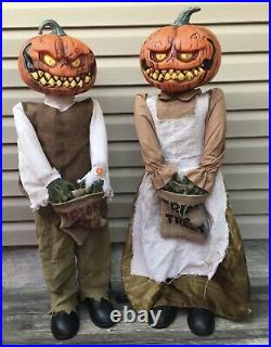 3 Ft Rotten Patch Animated LED Pumpkin Twins 2021 Home Depot Accents