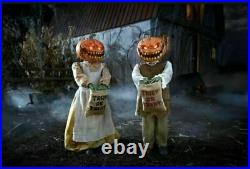 3 Ft Rotten Patch Animated LED Pumpkin Twins 2021 RARE