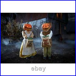 3 Ft Rotten Patch Animated LED Pumpkin Twins FAST SHIPPING