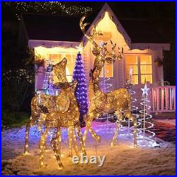 3 Piece Lighted Christmas Deer Family Set 420 LED Outdoor Yard Decor Holiday