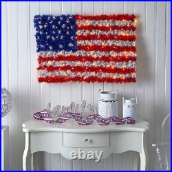 3' x 2' Red, White, and Blue American Flag Wall Panel with100 LEDs. Retail $173