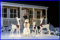 3pcs 3D Christmas Reindeer Buck Doe Fawn 360 LED Warm White Yard Lights for Xmas