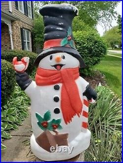 40 LARGE TPI Blow Mold Snowman Cardinal Bird Plastic Christmas Lighted Blowmold