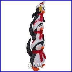 41 Lighted Stacked Penguin Family Outdoor Christmas Decoration