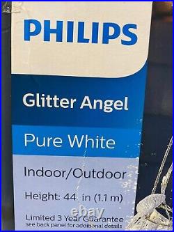 44 Christmas Glitter Angel Elegant Twinkling Pure White Lights Holiday Yard Art