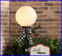 48 Kringle Express Metal Lamppost Let It Snow Christmas Outdoor Yard LED Light
