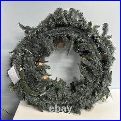 48 Pre-Lit Christmas Wreath with 140 battery LED Lights NEW IN/Covered Outdoor
