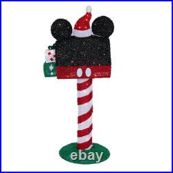 49 Mickey Mouse Christmas Mailbox Animated 3D Lighted Tinsel Sculpture Disney