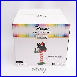 49 Mickey Mouse Christmas Mailbox Animated 3D Lighted Tinsel Sculpture Disney