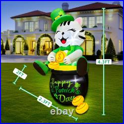 4FT St Patricks Day Inflatables Outdoor Blow up Yard Holiday Decor Decorations