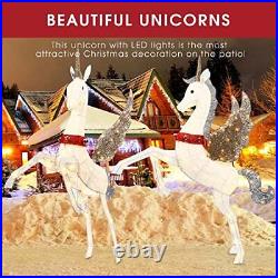 4.5 Ft Unicorn 150 LED Lighted Outdoor Christmas Decorations For Home Clearance