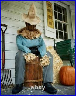 4.5' Motion & Sound Activated Resting Scarecrow Animatronic Halloween Decoration