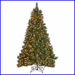 4.5-foot Mixed Spruce Hinged Artificial Christmas Tree with Glitter Branches, Re