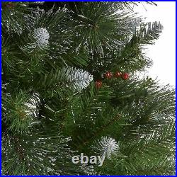 4.5-foot Mixed Spruce Hinged Artificial Christmas Tree with Glitter Branches, Re