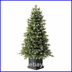 4.5 ft Pre-Lit Aspen Artificial Potted Christmas Tree