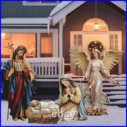 4 Pcs Christmas Outdoor Nativity Set 4 ft Large Religious Christmas Yard