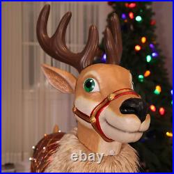 4 ft. Animated Reindeer Christmas Animatronic Festive Holiday Decor NEW